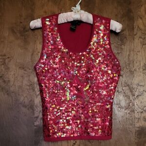 Sequin Embellished Sleeveless Top M